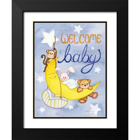 Welcome Baby Black Modern Wood Framed Art Print with Double Matting by McKenna, Kathleen Parr