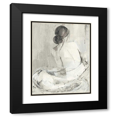 Evening I Neutral Black Modern Wood Framed Art Print with Double Matting by Hristova, Albena