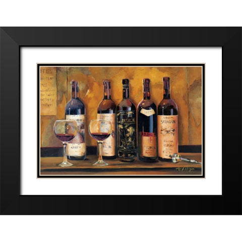Cellar Reds Black Modern Wood Framed Art Print with Double Matting by Hageman, Marilyn