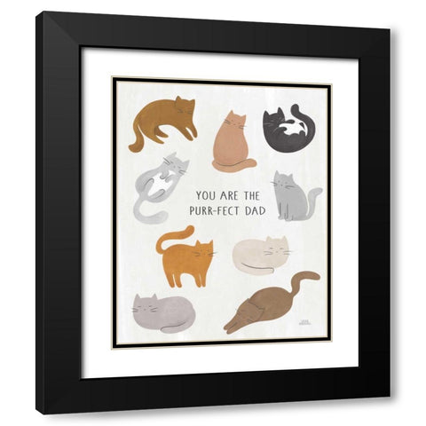 You are the Purrfect Dad Black Modern Wood Framed Art Print with Double Matting by Marshall, Laura