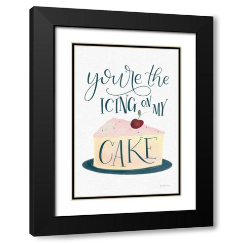 Icing On My Cake Black Modern Wood Framed Art Print with Double Matting by Thorns, Becky