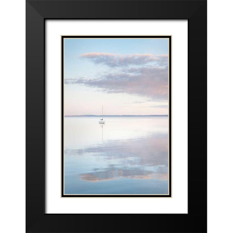 Sailboat in Bellingham Bay II Black Modern Wood Framed Art Print with Double Matting by Majchrowicz, Alan