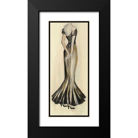 Evening Gown I Crop Black Modern Wood Framed Art Print with Double Matting by Vassileva, Silvia