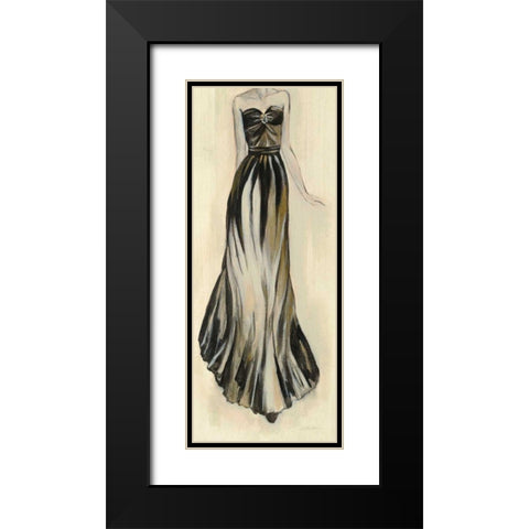 Evening Gown II Crop Black Modern Wood Framed Art Print with Double Matting by Vassileva, Silvia
