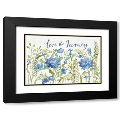 Botanical Blue II Black Modern Wood Framed Art Print with Double Matting by Vassileva, Silvia