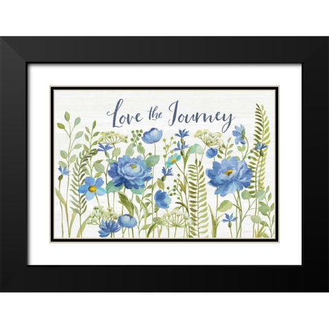 Botanical Blue II Black Modern Wood Framed Art Print with Double Matting by Vassileva, Silvia