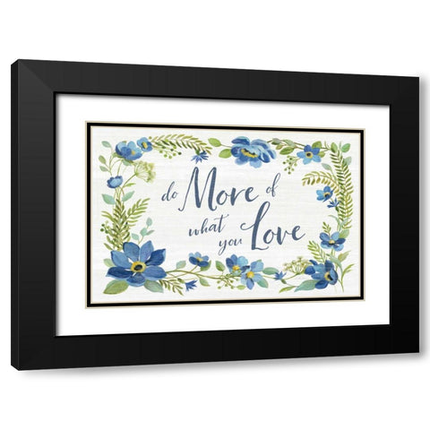 Botanical Blue III Black Modern Wood Framed Art Print with Double Matting by Vassileva, Silvia