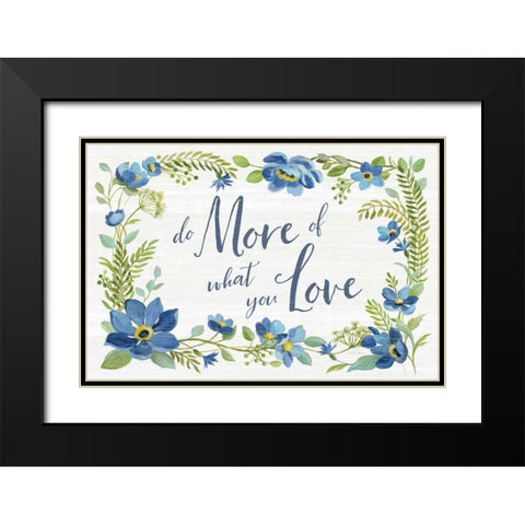 Botanical Blue III Black Modern Wood Framed Art Print with Double Matting by Vassileva, Silvia
