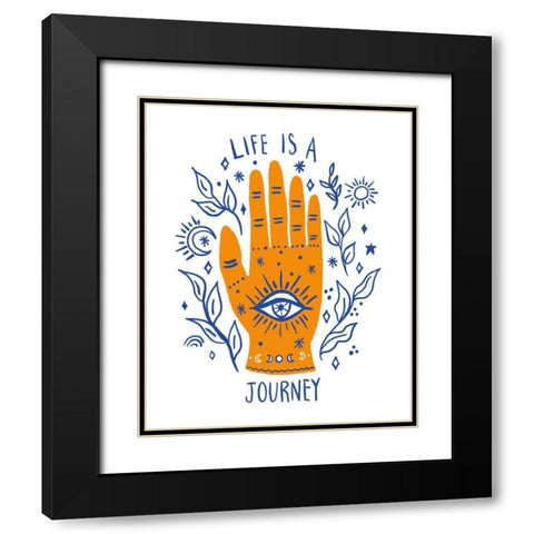 Palm Reading I Black Modern Wood Framed Art Print with Double Matting by Zaman, Farida