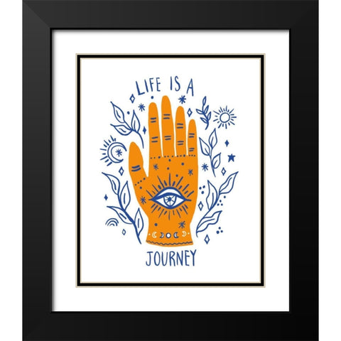 Palm Reading I Black Modern Wood Framed Art Print with Double Matting by Zaman, Farida