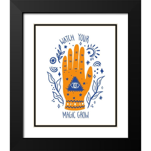 Palm Reading II Black Modern Wood Framed Art Print with Double Matting by Zaman, Farida