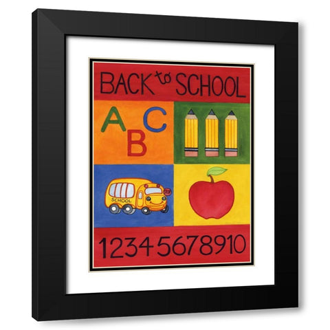 Back to School Black Modern Wood Framed Art Print with Double Matting by McKenna, Kathleen Parr