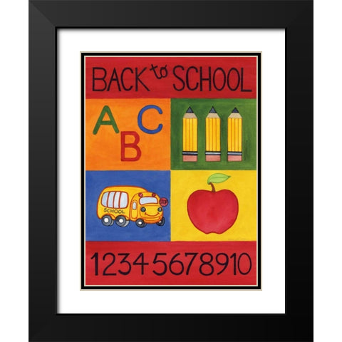 Back to School Black Modern Wood Framed Art Print with Double Matting by McKenna, Kathleen Parr