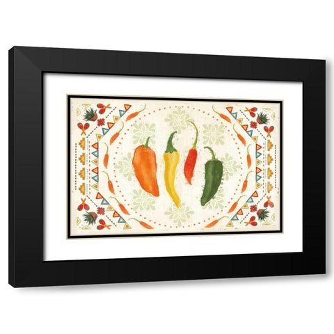 Tex Mex Fiesta I Black Modern Wood Framed Art Print with Double Matting by Charron, Veronique