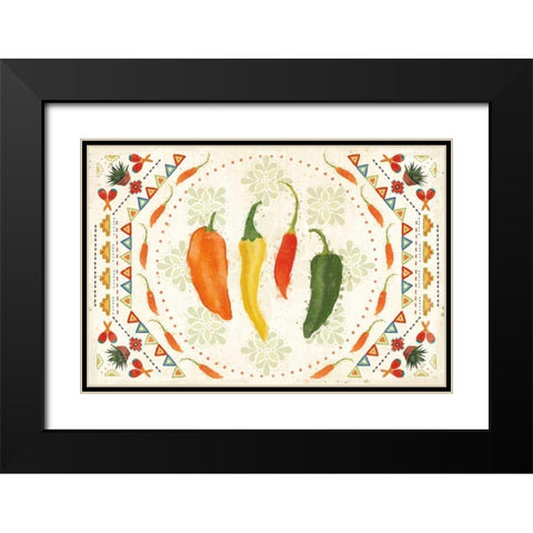 Tex Mex Fiesta I Black Modern Wood Framed Art Print with Double Matting by Charron, Veronique