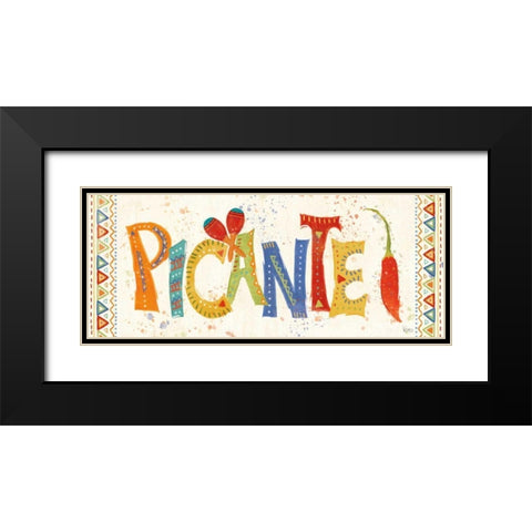 Tex Mex Fiesta VIII Black Modern Wood Framed Art Print with Double Matting by Charron, Veronique