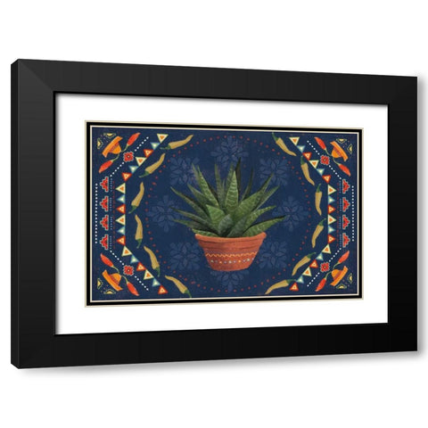 Tex Mex Fiesta II Dark Black Modern Wood Framed Art Print with Double Matting by Charron, Veronique