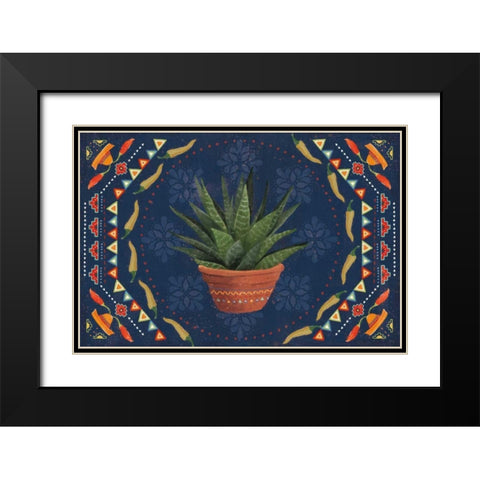 Tex Mex Fiesta II Dark Black Modern Wood Framed Art Print with Double Matting by Charron, Veronique