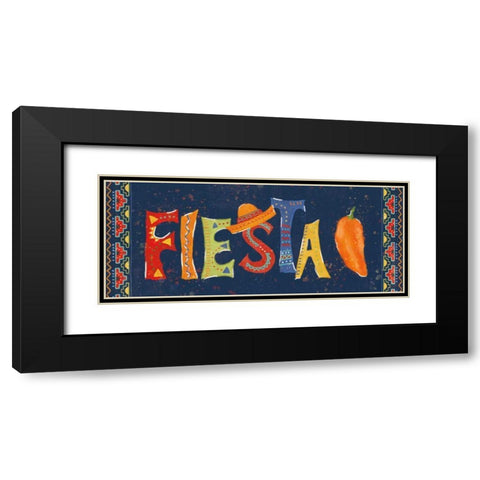 Tex Mex Fiesta VII Dark Black Modern Wood Framed Art Print with Double Matting by Charron, Veronique