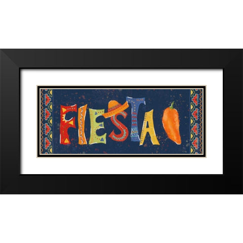 Tex Mex Fiesta VII Dark Black Modern Wood Framed Art Print with Double Matting by Charron, Veronique