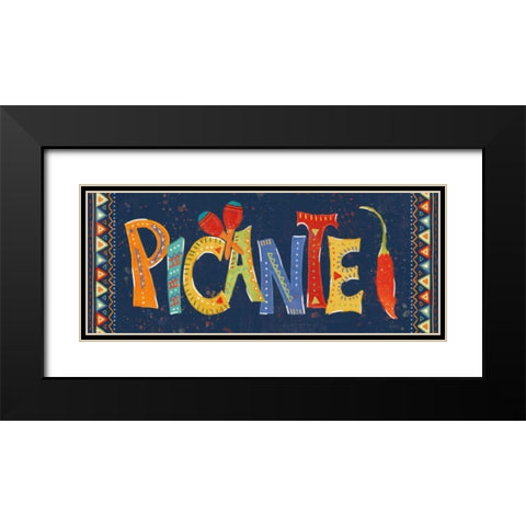 Tex Mex Fiesta VIII Dark Black Modern Wood Framed Art Print with Double Matting by Charron, Veronique