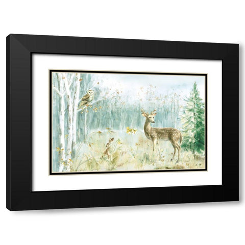Meadows Edge I Black Modern Wood Framed Art Print with Double Matting by Nai, Danhui