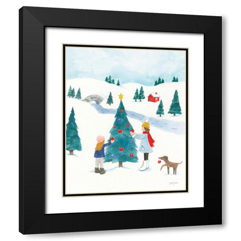 Winter Scene II Black Modern Wood Framed Art Print with Double Matting by Jackson, Jenaya