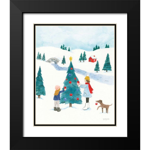 Winter Scene II Black Modern Wood Framed Art Print with Double Matting by Jackson, Jenaya