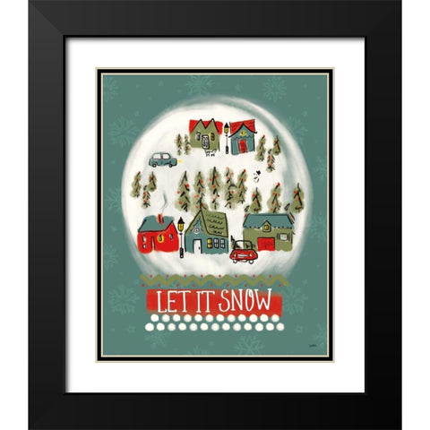 Winter Village III Black Modern Wood Framed Art Print with Double Matting by York, Leah