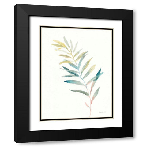 Greenery II Black Modern Wood Framed Art Print with Double Matting by Nai, Danhui