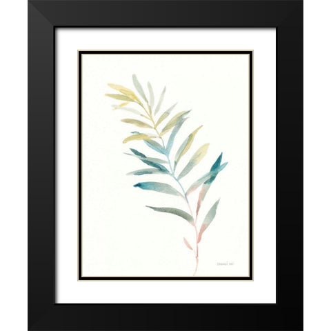 Greenery II Black Modern Wood Framed Art Print with Double Matting by Nai, Danhui