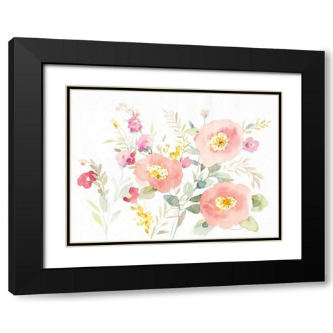 Watercolor Jewels II Black Modern Wood Framed Art Print with Double Matting by Nai, Danhui