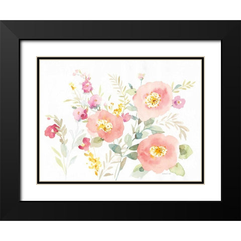 Watercolor Jewels II Black Modern Wood Framed Art Print with Double Matting by Nai, Danhui