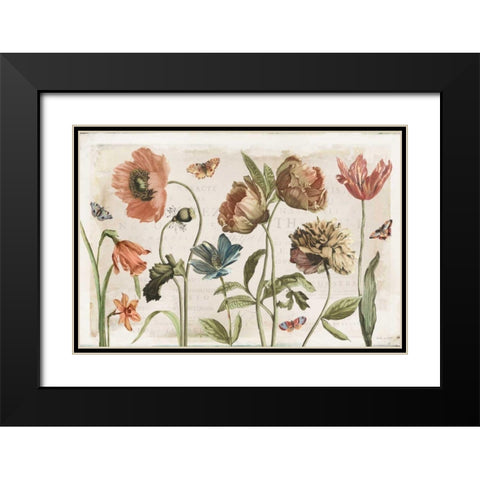 Antiquarian Blooms I Black Modern Wood Framed Art Print with Double Matting by Pertiet, Katie