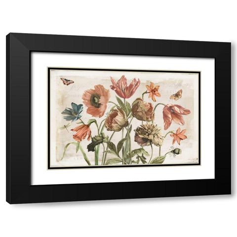 Antiquarian Blooms II Black Modern Wood Framed Art Print with Double Matting by Pertiet, Katie