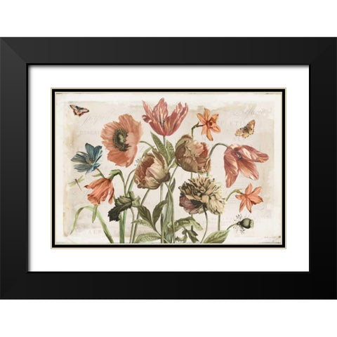 Antiquarian Blooms II Black Modern Wood Framed Art Print with Double Matting by Pertiet, Katie