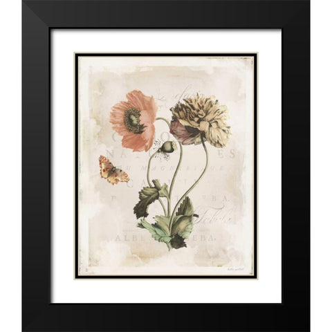 Antiquarian Blooms IV Black Modern Wood Framed Art Print with Double Matting by Pertiet, Katie