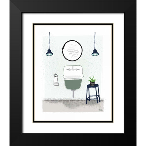 Bold Bath II BG Black Modern Wood Framed Art Print with Double Matting by Averinos, Melissa