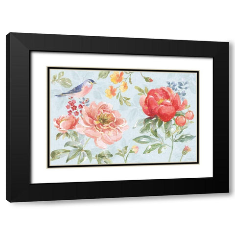 Floral Focus I Blue Black Modern Wood Framed Art Print with Double Matting by Grove, Beth