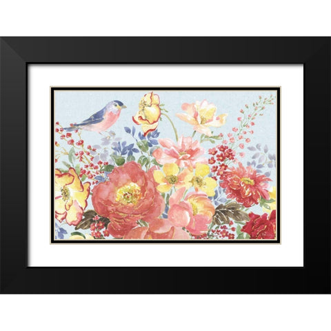 Floral Focus II Blue Black Modern Wood Framed Art Print with Double Matting by Grove, Beth