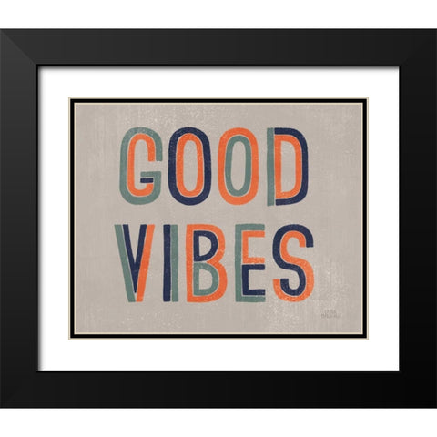 Retro Words I Gray Crop Black Modern Wood Framed Art Print with Double Matting by Marshall, Laura