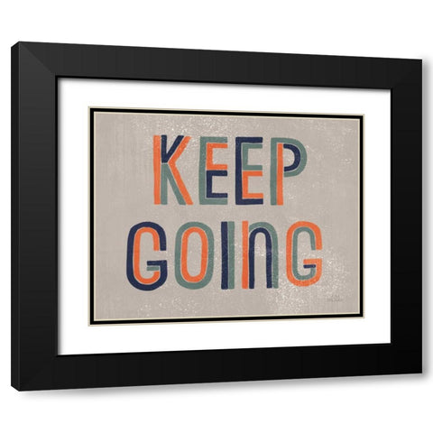 Retro Words II Gray Crop Black Modern Wood Framed Art Print with Double Matting by Marshall, Laura