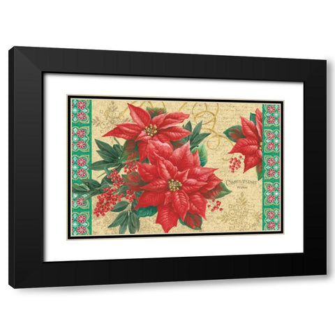 Christmas Floral Black Modern Wood Framed Art Print with Double Matting by Grove, Beth