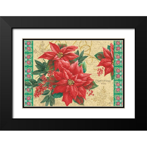 Christmas Floral Black Modern Wood Framed Art Print with Double Matting by Grove, Beth