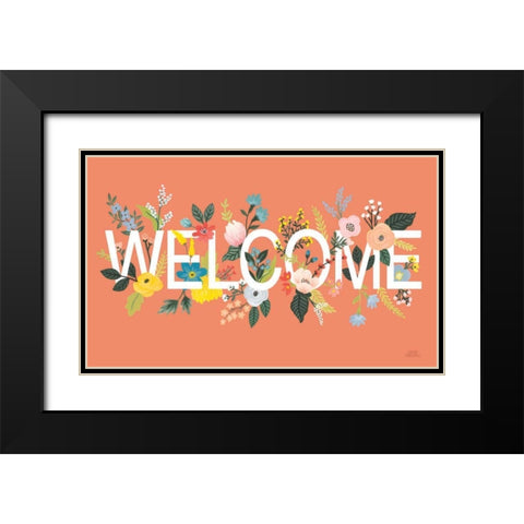 Wild Garden I Welcome Black Modern Wood Framed Art Print with Double Matting by Marshall, Laura