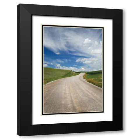 Gravel Road Near Choteau Montana II Black Modern Wood Framed Art Print with Double Matting by Majchrowicz, Alan