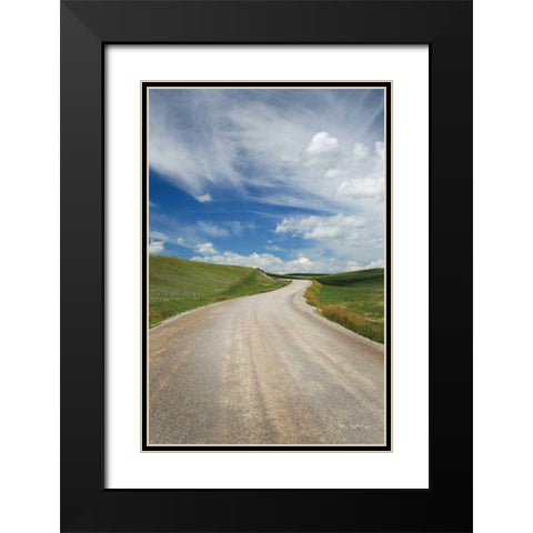 Gravel Road Near Choteau Montana II Black Modern Wood Framed Art Print with Double Matting by Majchrowicz, Alan