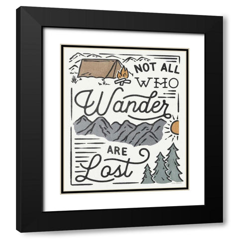 Adventurous V Wander Black Modern Wood Framed Art Print with Double Matting by Marshall, Laura