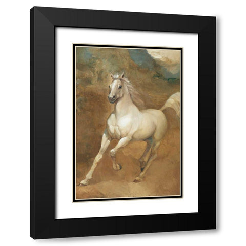 White Knight Crop Black Modern Wood Framed Art Print with Double Matting by Hristova, Albena