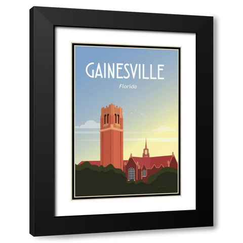 Gainesville Black Modern Wood Framed Art Print with Double Matting by Escalante, Omar